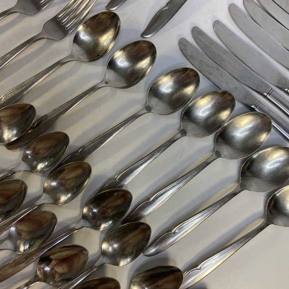 Oneida Oneidacraft Deluxe PROFILE Stainless Flatware 54 pc w Serving pcs Nice - Picture 6 of 13